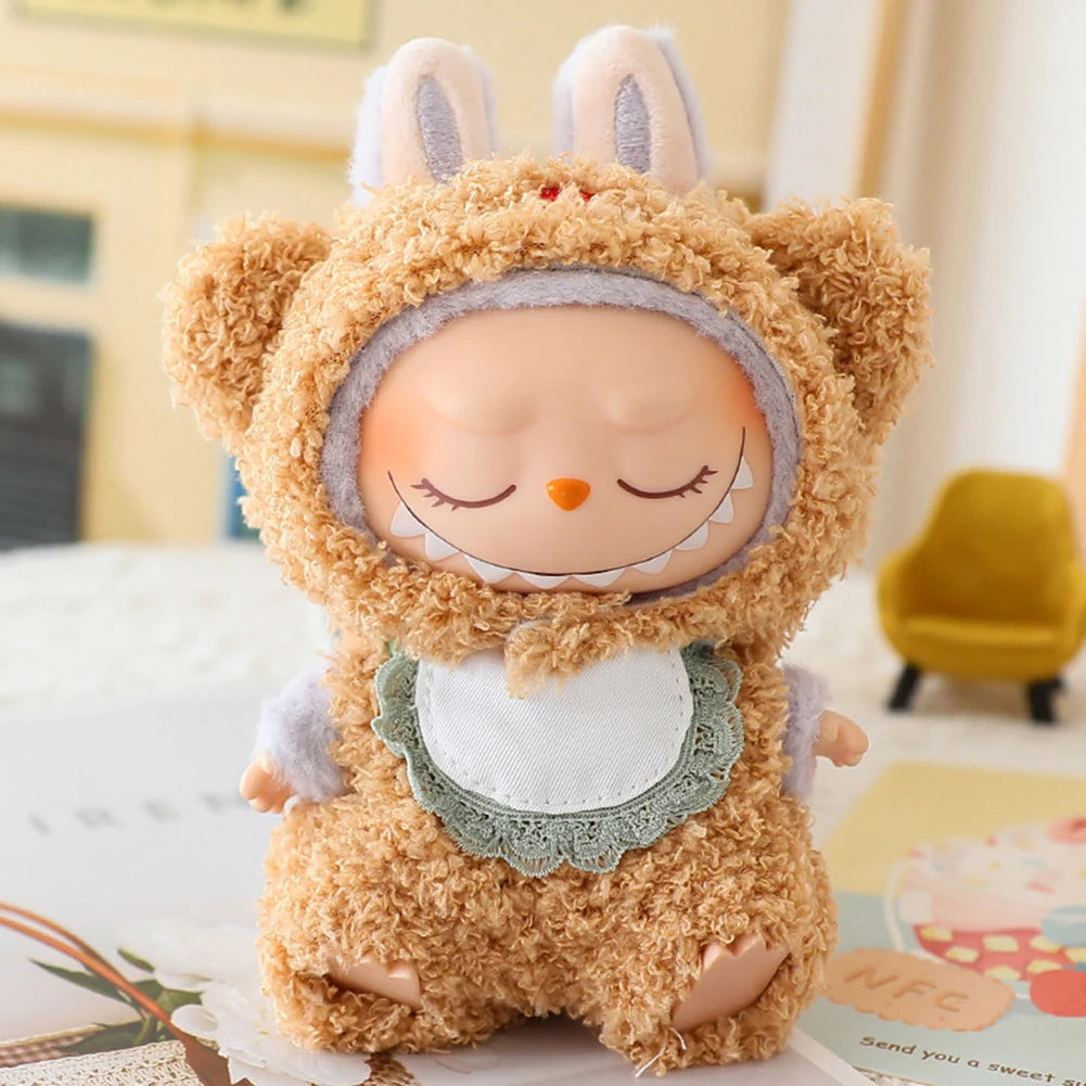 17cm Mini Plush Doll'S Clothes Outfit Accessories For Korea Kpop Exo Labubu I II Idol Dolls sit party overalls Clothing Gift