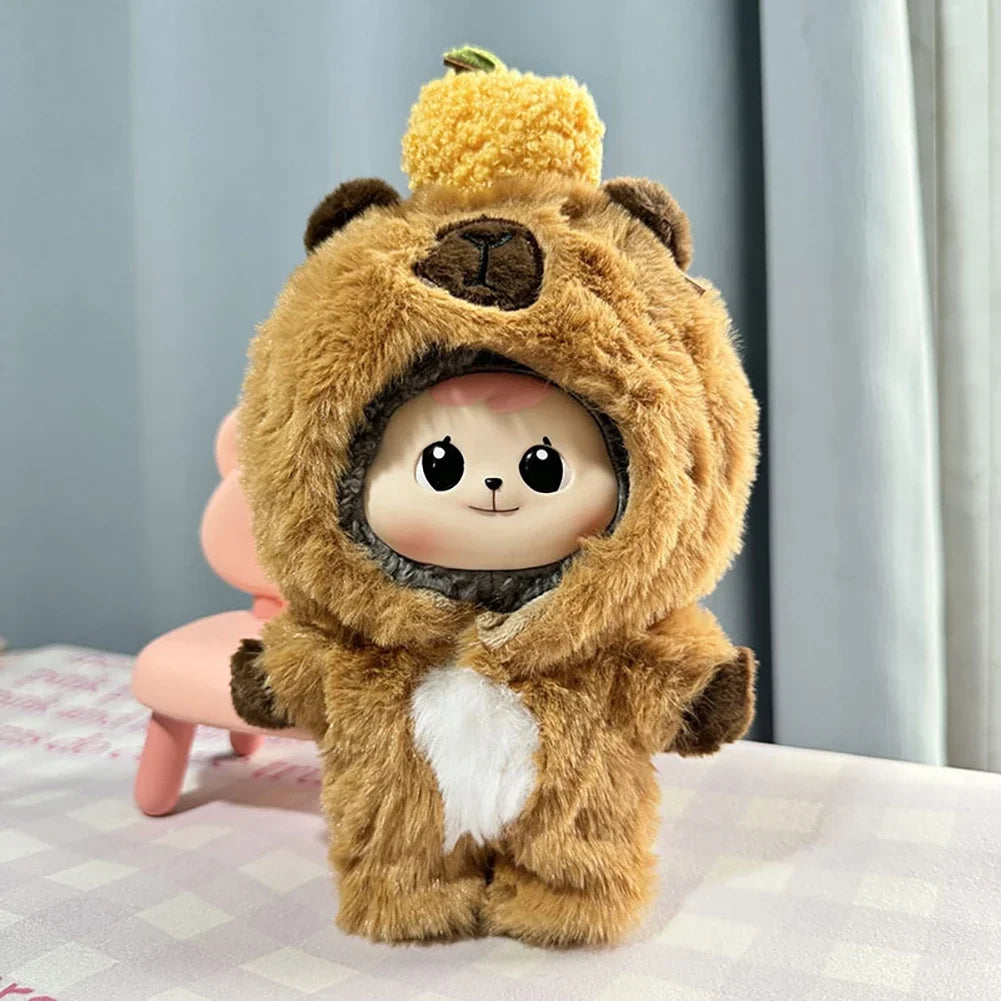 17cm Mini Plush Doll'S Clothes Outfit Accessories For Korea Kpop Exo Labubu Idol Dolls Kapibala onesie Clothing DIY Kid Gift