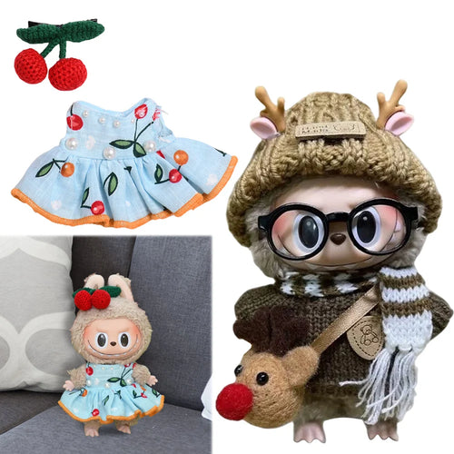 17cm Mini Plush Doll'S Clothes Outfit Accessories For Doll's V1 V2 Sweater Headband Set Clothing Gift,DIY Mini Clothes Dress