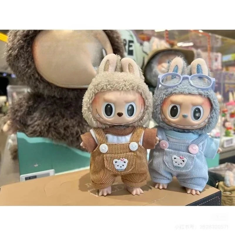 17cm Mini Plush Doll'S Clothes Outfit Accessories For Korea Kpop Exo Labubu Idol overalls pants set Macaron doll Clothing Gift
