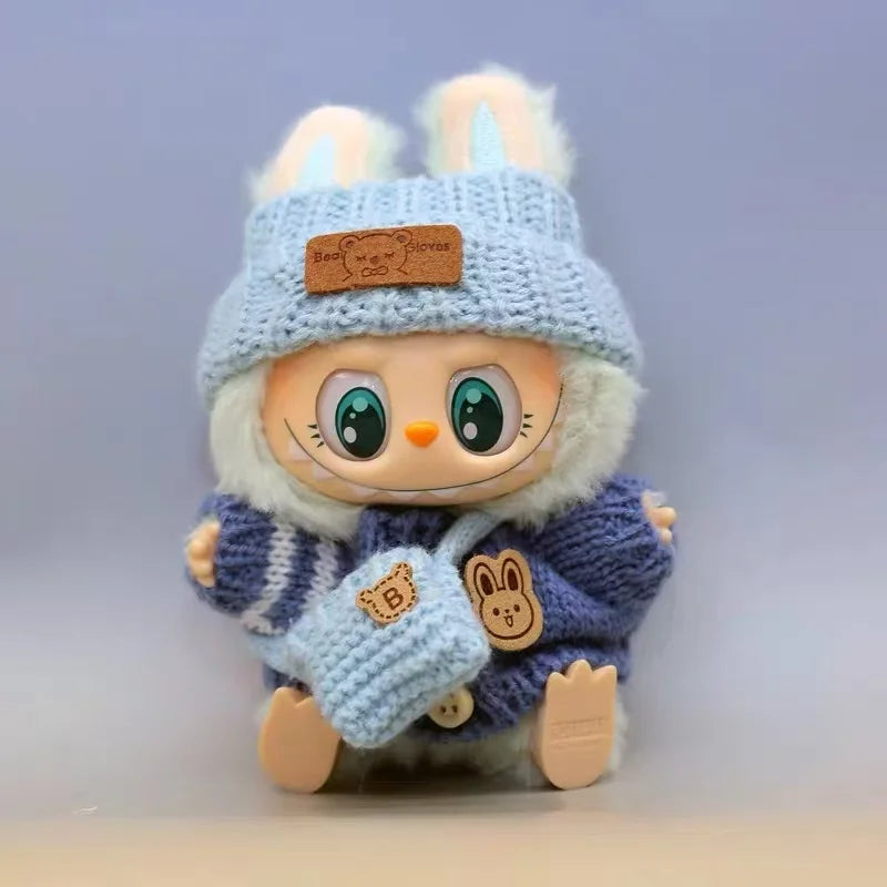 17cm Cute Mini Plush Doll'S Clothes Outfit Accessories For Korea Kpop Exo Labubu Idol Dolls Sweater Clothing DIY Kids Girl Gift