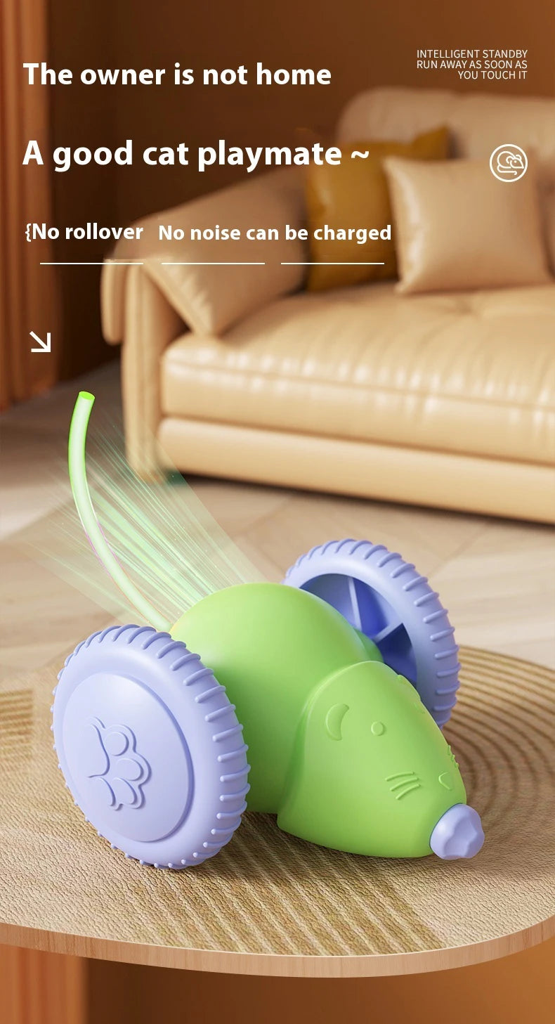 Electric Mouse Car Pet toys Interactive Cat Toy Rechargeable Automatic Teaser with Intelligent Obstacle Avoidance Pet Products