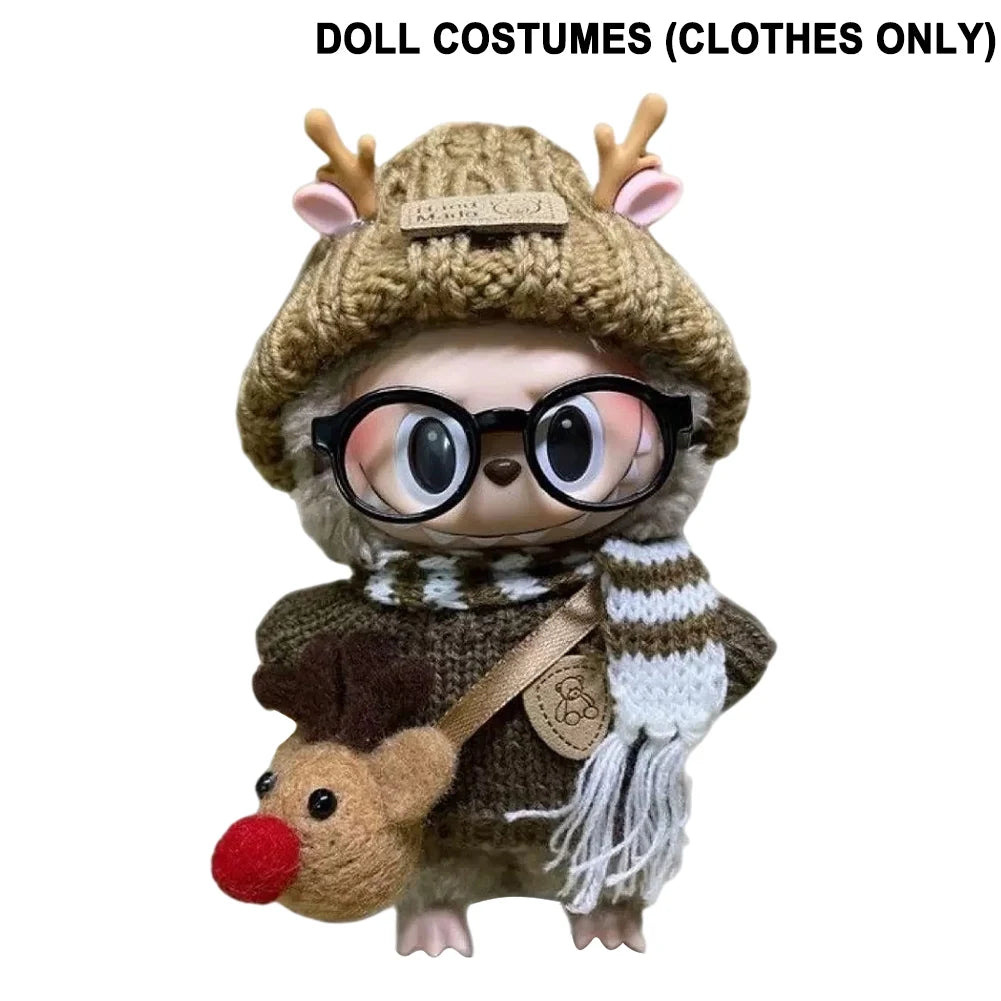 17cm Mini Plush Doll'S Clothes Outfit Accessories For Doll's V1 V2 Sweater Headband Set Clothing Gift,DIY Mini Clothes Dress