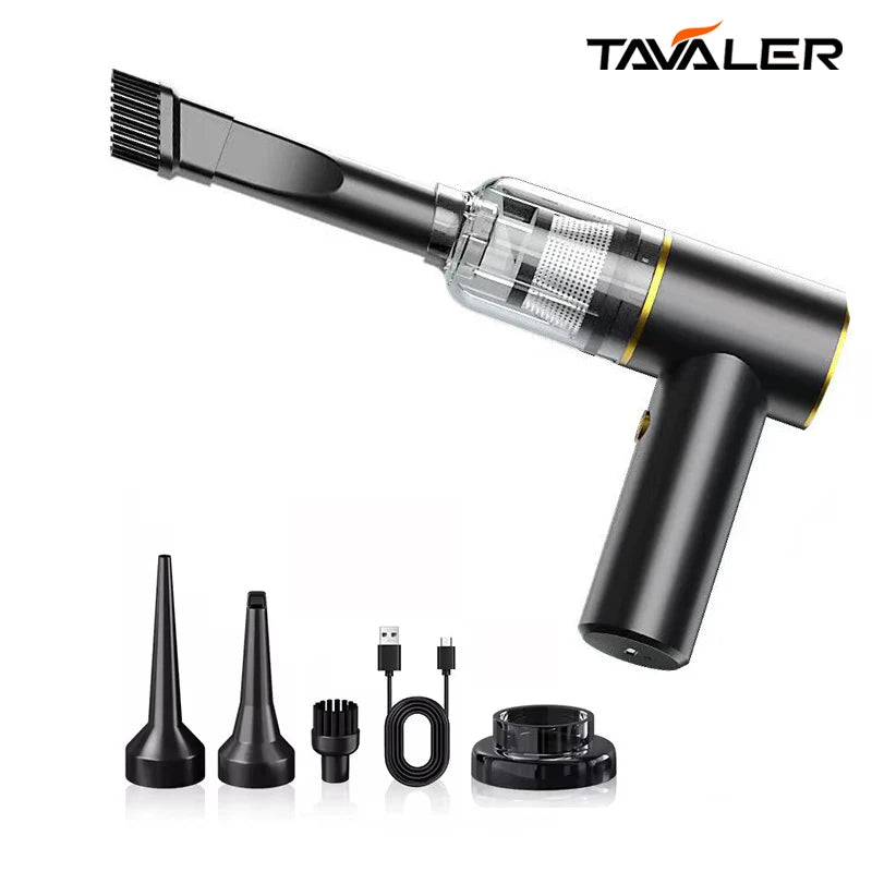 Car MINI Wireless Vacuum Clean Rechargeable Portable Handheld Dust Removal Hair Dryer Handheld Wireless Car/Home Strong Suction