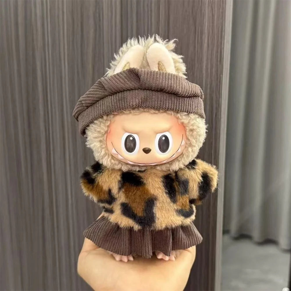 17cm Mini Plush Doll'S Clothes Outfit Accessories For Korea Kpop Exo Labubu I II Idol Dolls sit party overalls Clothing Gift