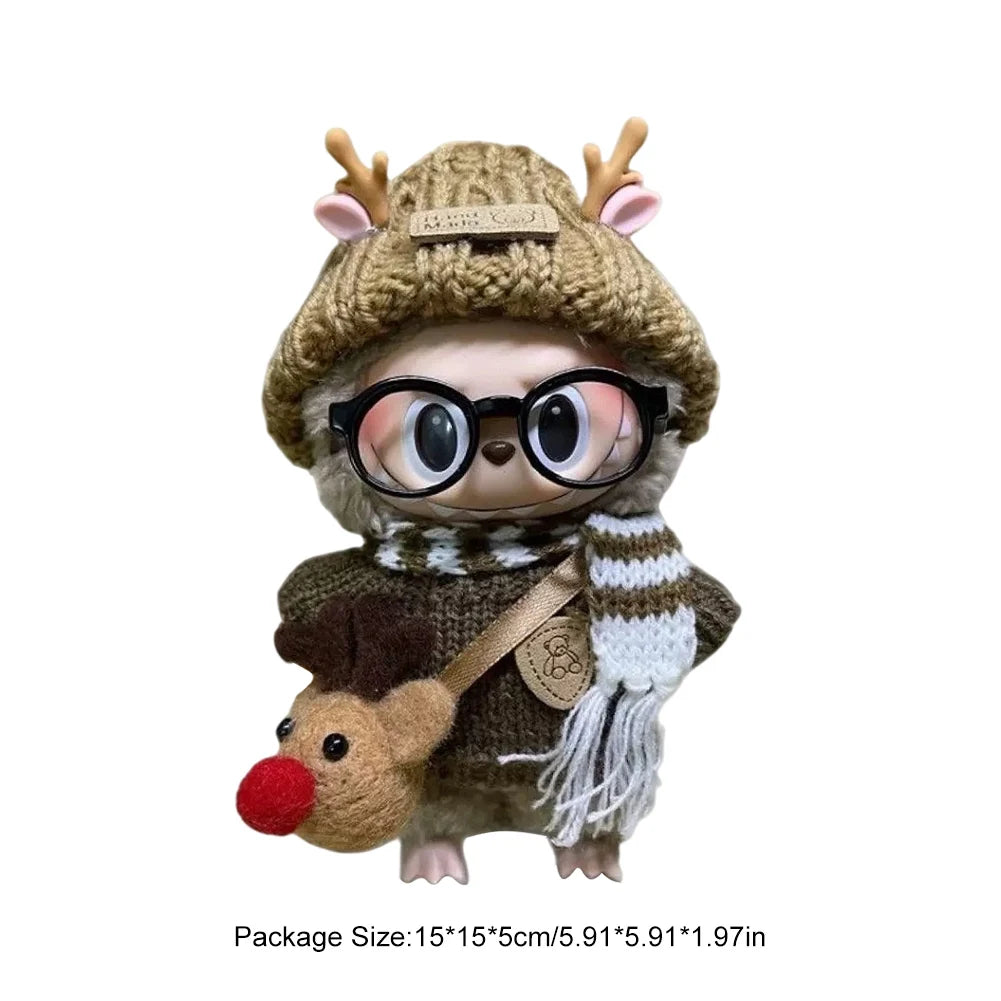 17cm Mini Plush Doll'S Clothes Outfit Accessories For Korea Kpop Exo Labubu I II Idol Dolls sit party overalls Clothing Gift