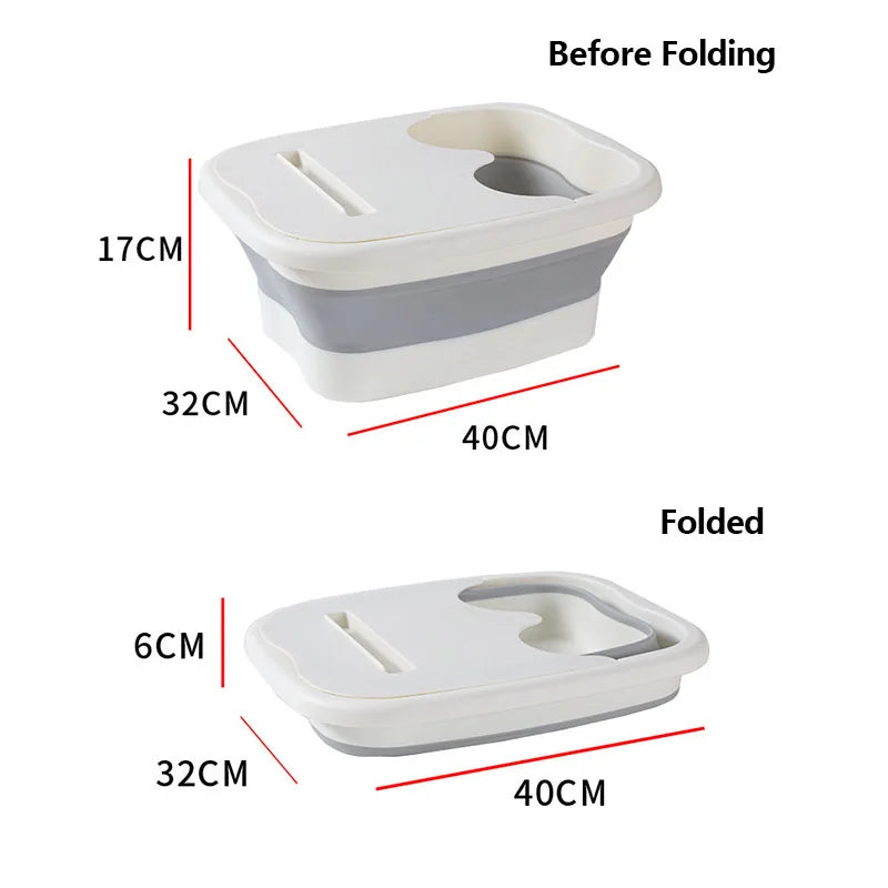 Foldable Footbath Massage Bucket Soaking Bucket Folding Basin Spa Foot Bath Bucket Household Sauna Bathtub Pedicure Bath Bathtub