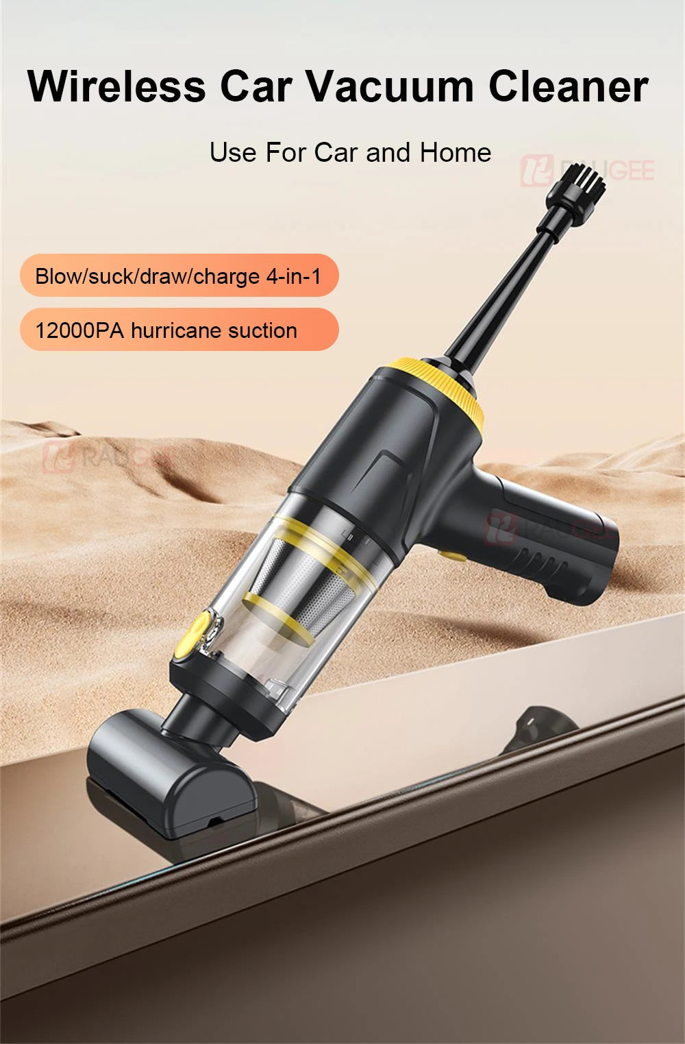 Car Vacuum Cleaner Portable Wireless Vacuum Cleaner 12000PA High Power Mini Handheld Vacuum Cleaner Powerful Blower for Car Home