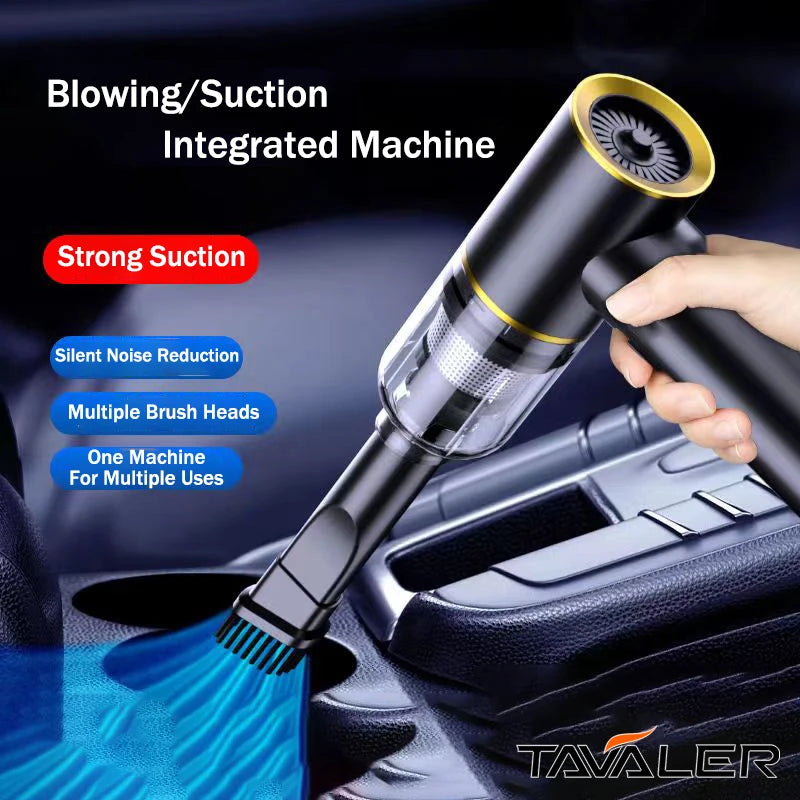 Car MINI Wireless Vacuum Clean Rechargeable Portable Handheld Dust Removal Hair Dryer Handheld Wireless Car/Home Strong Suction