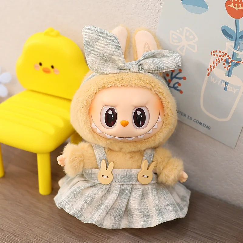 17cm Cute Mini Plush Doll'S Clothes Outfit Accessories For Korea Kpop Exo Labubu Idol Dolls Skirt Hat Clothing DIY Kids Gift