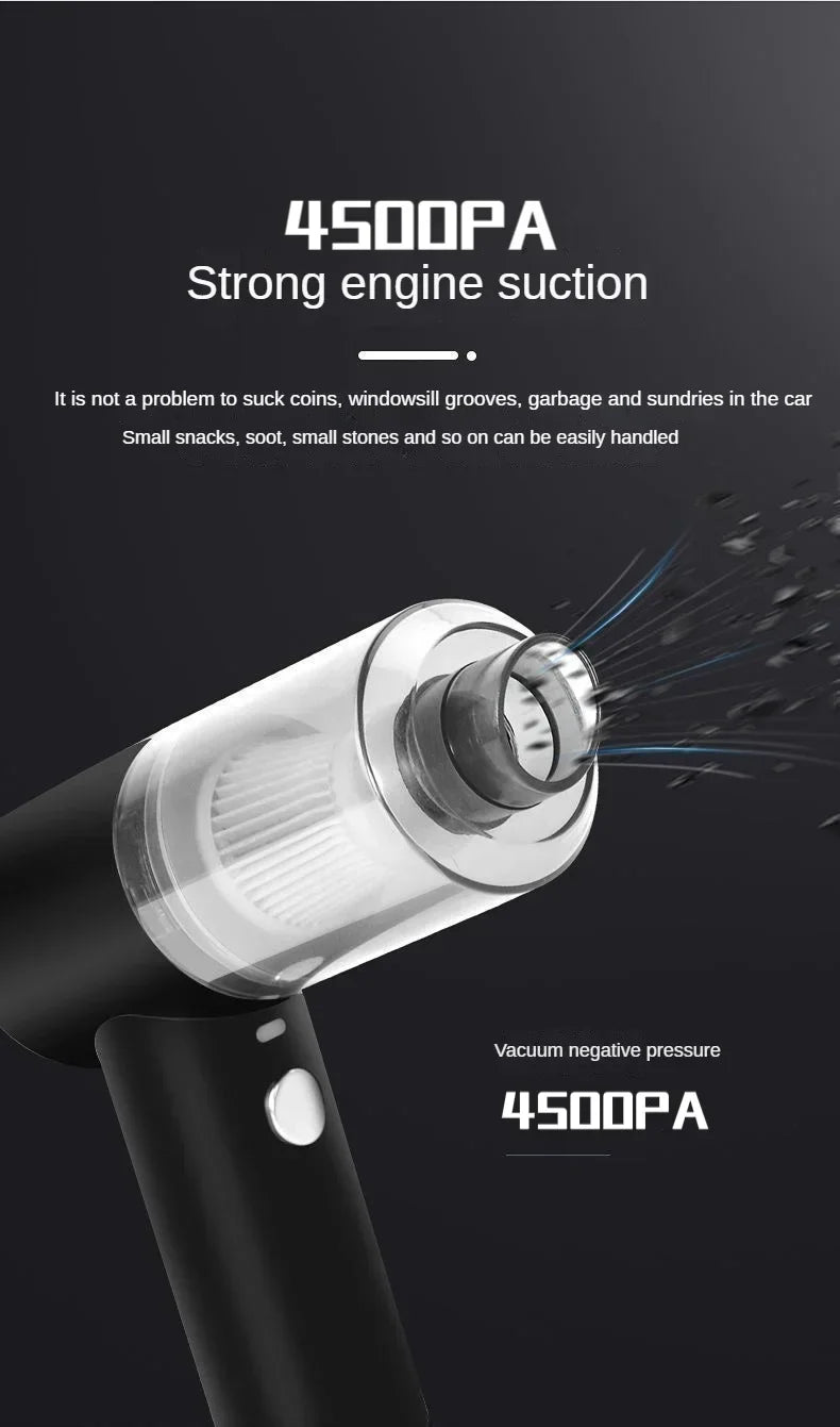 Car Vacuum Cleaner Wireless Multi-Functional Handheld Portable Car Vacuum Cleaner Rechargeable High Power Blow Suction Function
