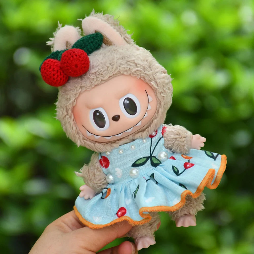 17cm Mini Plush Doll'S Clothes Outfit Accessories For Korea Kpop Exo Labubu I II Idol Dolls sit party overalls Clothing Gift