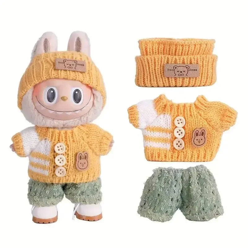 17cm Cute Mini Plush Doll'S Clothes Outfit Accessories For Korea Kpop Exo Labubu Idol Dolls Sweater Clothing DIY Kids Girl Gift
