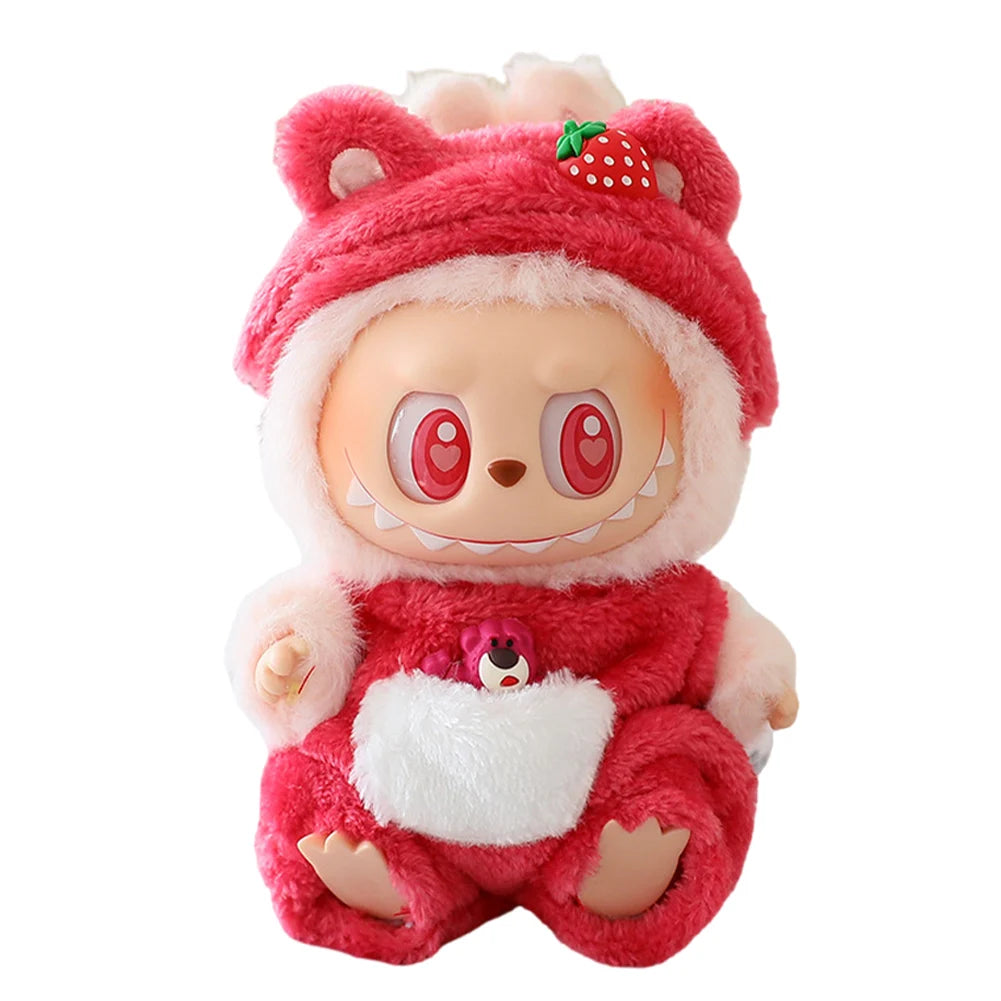 17cm Mini Plush Doll'S Clothes Outfit Accessories For Korea Kpop Exo Labubu I II Idol Dolls sit party overalls Clothing Gift