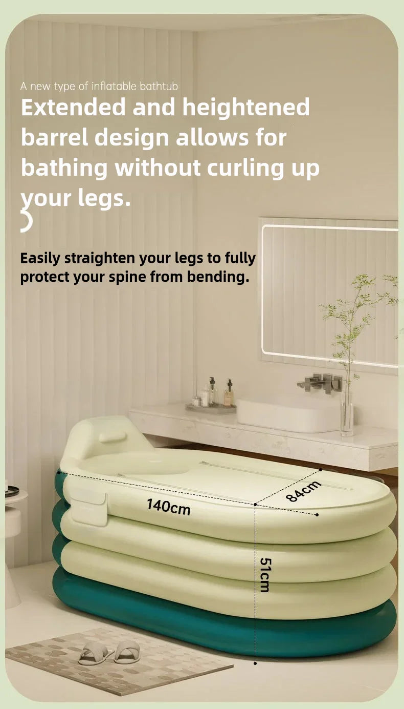 Bathing Bucket for Adults, Inflatable Bathtub, Thickened and Foldable Full Body Sitting Bathtub Sweat Steaming Medicine Bath