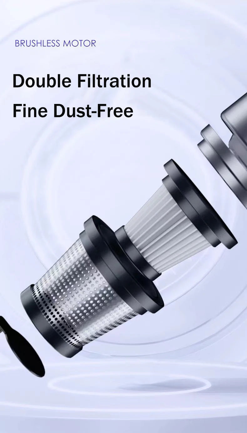 Car MINI Wireless Vacuum Clean Rechargeable Portable Handheld Dust Removal Hair Dryer Handheld Wireless Car/Home Strong Suction