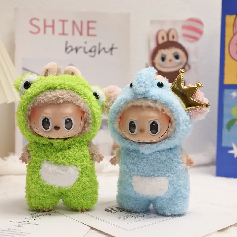 17cm Cute Mini Plush Doll'S Clothes Outfit Accessories For Korea Kpop Exo Labubu Idol Dolls donut overalls Clothing DIY Kid Gift