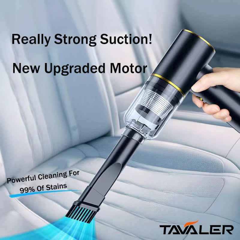 Car MINI Wireless Vacuum Clean Rechargeable Portable Handheld Dust Removal Hair Dryer Handheld Wireless Car/Home Strong Suction