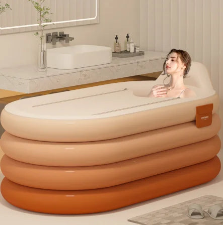 Bathing Bucket for Adults, Inflatable Bathtub, Thickened and Foldable Full Body Sitting Bathtub Sweat Steaming Medicine Bath