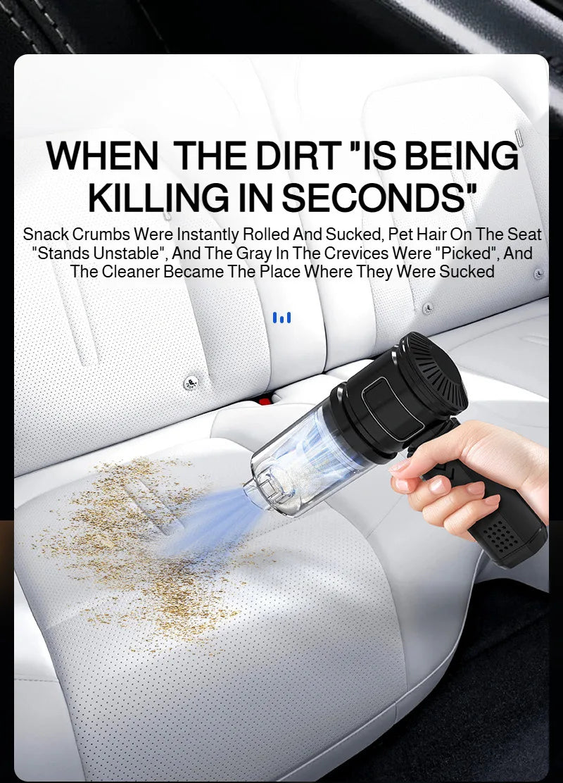 Wireless Rechargeable Car Vacuum Cleaner, Home & Car Dual Use Handheld Portable, High Power Strong Suction，Easy Clean for