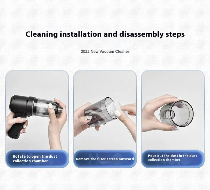 Car Wireless Mini Vacuum Cleaner High-Power Wet and Dry Dual-Purpose Multi-Function Usb Charging Portable Handheld Small Car