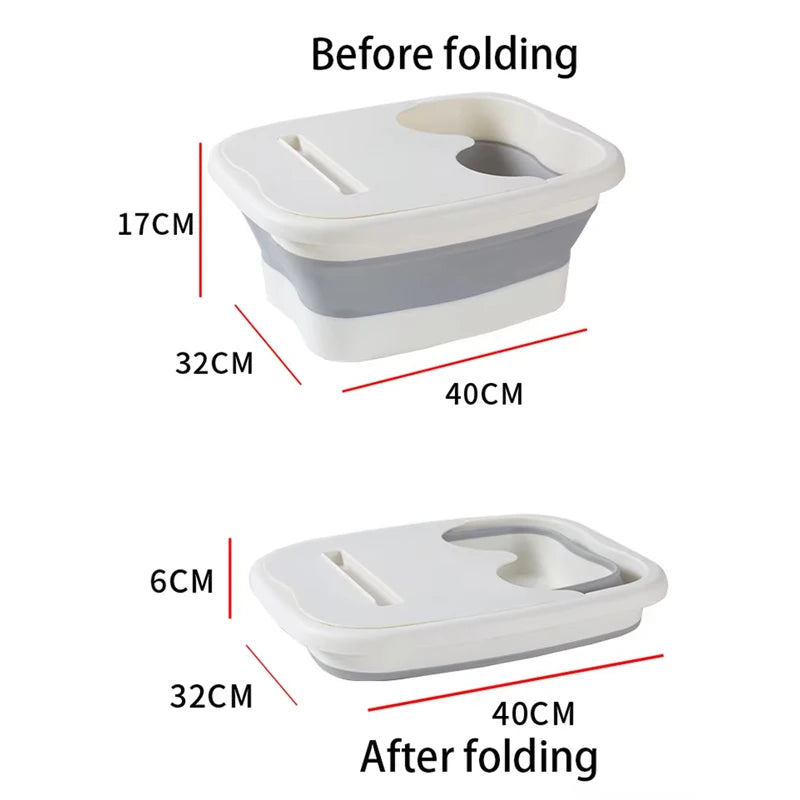 Foldable Footbath Massage Bucket Soaking Bucket Folding Basin Spa Foot Bath Bucket Household Sauna Bathtub Pedicure Bath Bathtub