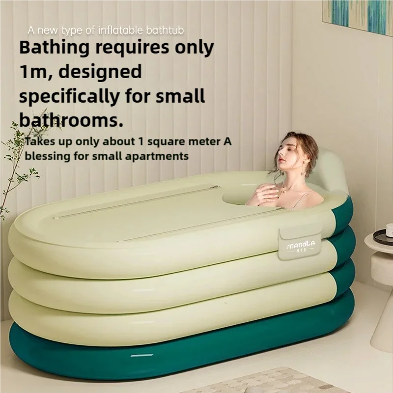 Bathing Bucket for Adults, Inflatable Bathtub, Thickened and Foldable Full Body Sitting Bathtub Sweat Steaming Medicine Bath