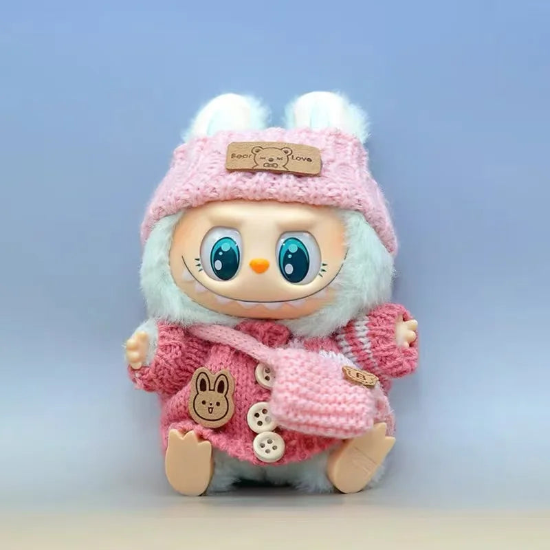 17cm Cute Mini Plush Doll'S Clothes Outfit Accessories For Korea Kpop Exo Labubu Idol Dolls Sweater Clothing DIY Kids Girl Gift